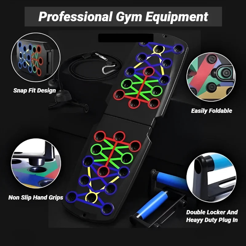 Portable push-up board for chest, shoulders and triceps