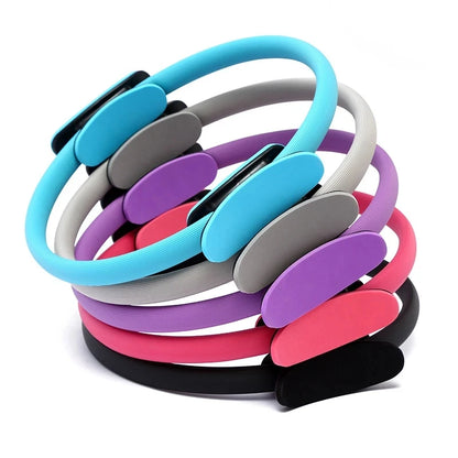 Compact Pilates ring for controlled resistance training