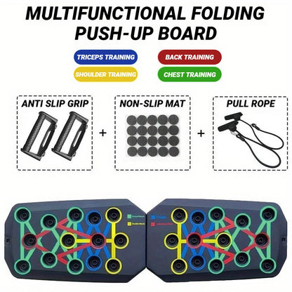 Foldable push-up board for home upper-body training