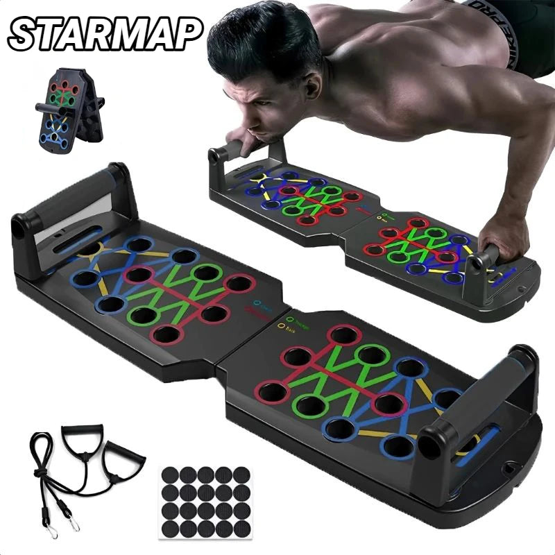 SimonFitness foldable push-up board training positions