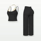 Women's Two-Piece Yoga Set – Halter Top & Wide-Leg Pants on a clean studio background