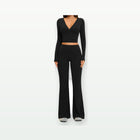 Women's Long-Sleeve Yoga Set – High-Waist Pants on a clean studio background