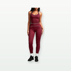 Women's U-Neck Workout Set – High-Waist Leggings on a clean studio background